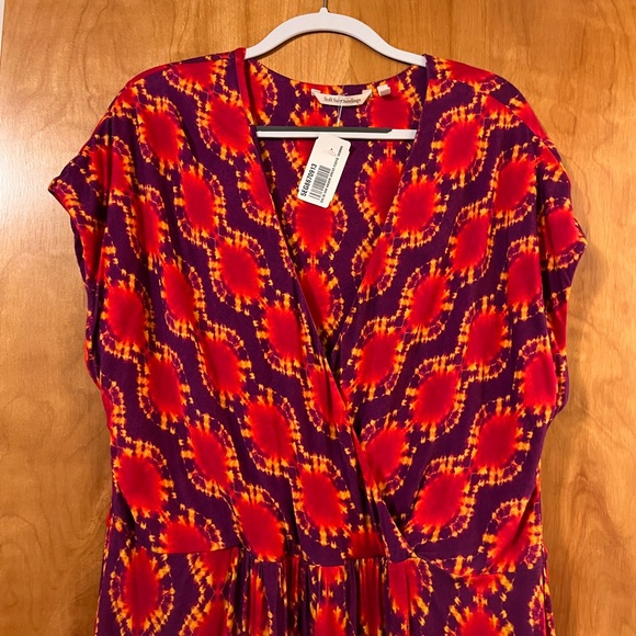 Soft Surroundings Kaveri Dress Abstract Sleeveless Purple V-Neck NWT Size 1X - Picture 2 of 8